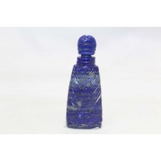 Handmade Snuff Perfume Bottle Natural Blue Lapis Lazuli Stone Hand Engrave LP24
